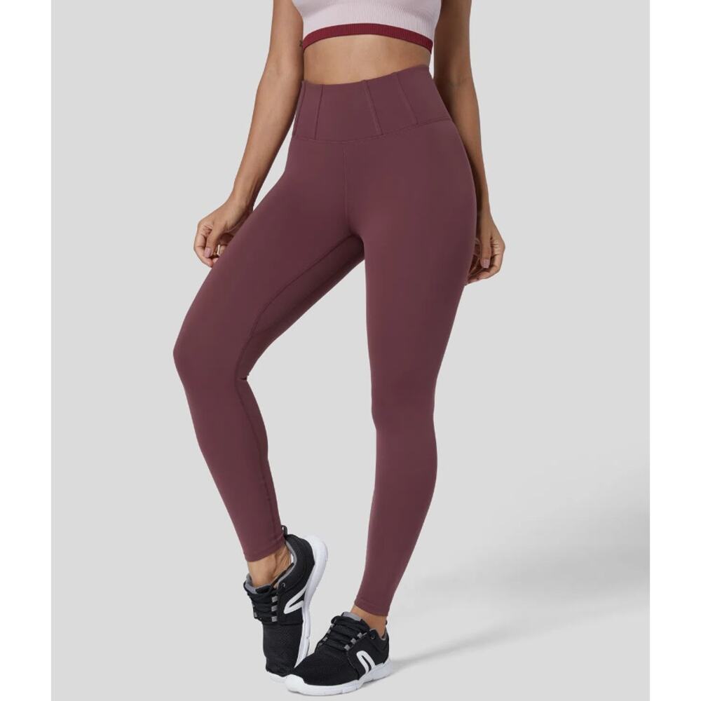 HALARA High-Waist Sculpting Track Pants in Plum